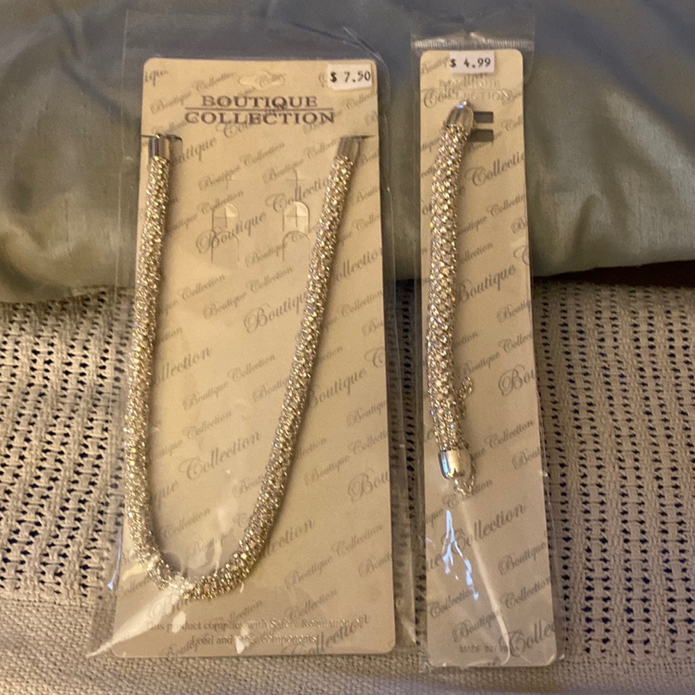 Sam Moon Crystal Fashion Necklace and Bracelet.. NWT- never been worn..